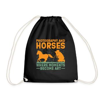 Photographie de cheval Équitation Chevaux Hobby Ph - Sac de sport léger - noir - Devant