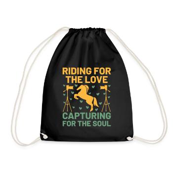 Pferdefotografie Reiten Pferde Hobby Ph - Turnbeutel - Schwarz - Vorne