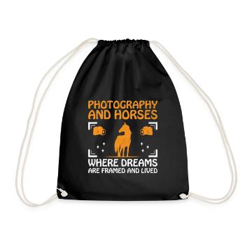 Pferdefotografie Reiten Pferde Hobby Ph - Turnbeutel - Schwarz - Vorne