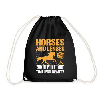 Pferdefotografie Reiten Pferde Hobby Ph - Turnbeutel - Schwarz - Vorne