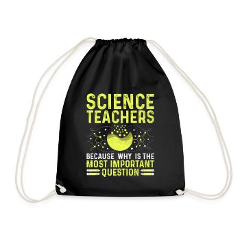 Science Teacher School Teacher Biology Chemistry P - Drawstring Bag - black - Front