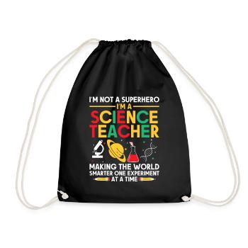 Science Teacher School Teacher Biology Chemistry P - Drawstring Bag - black - Front