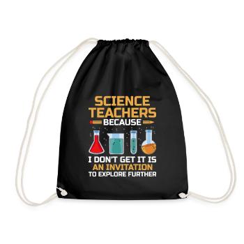 Science Teacher School Teacher Biology Chemistry P - Drawstring Bag - black - Front