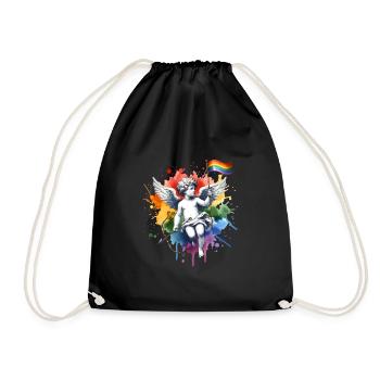 Love Is Love Pride Colors Of Rainbow Equality - Drawstring Bag - black - Front