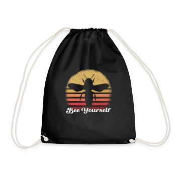 Bee Yourself Positive Message Bee Art - Turnbeutel - Schwarz - Vorne
