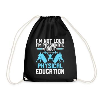 Physical Education Teacher PE Teachers School Spor - Drawstring Bag - black - Front