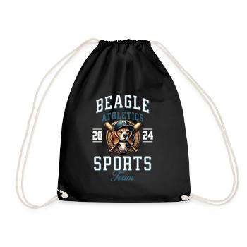 Baseball 2024 Beagle Sport - Unique Beagle - Drawstring Bag - black - Front