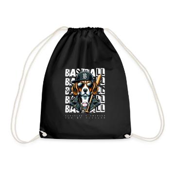Fan of baseball, beagles and America - Drawstring Bag - black - Front
