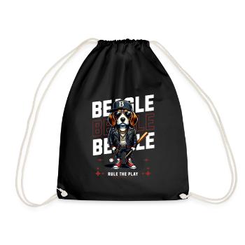 Fan of baseball, beagles and America - Drawstring Bag - black - Front