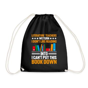 Literature Teacher School Teacher Funny Teachers S - Drawstring Bag - black - Front