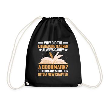 Literature Teacher School Teacher Funny Teachers S - Drawstring Bag - black - Front