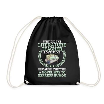 Literature Teacher School Teacher Funny Teachers S - Drawstring Bag - black - Front