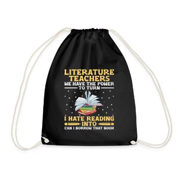 Literature Teacher School Teacher Funny Teachers S - Drawstring Bag - black - Front