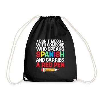 Foreign Language Teacher School Languages Teachers - Drawstring Bag - black - Front