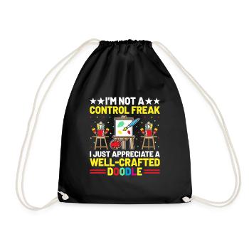 Art Teacher School Teacher Funny Art Teachers Scho - Drawstring Bag - black - Front