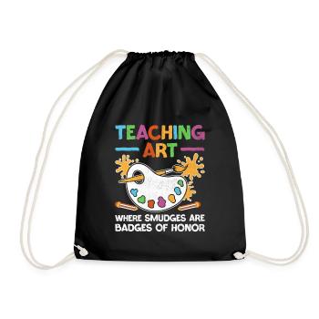 Art Teacher School Teacher Funny Art Teachers Scho - Drawstring Bag - black - Front
