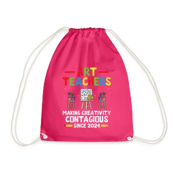 Kunstlehrer Schullehrer Lustige Kunstlehrer Scho - Turnbeutel - Fuchsia - Vorne