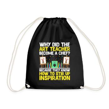 Art Teacher School Teacher Funny Art Teachers Scho - Drawstring Bag - black - Front