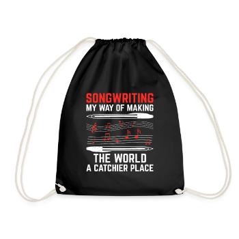 Musician Songwriter Singer Musician Music Music Pr - Drawstring Bag - black - Front