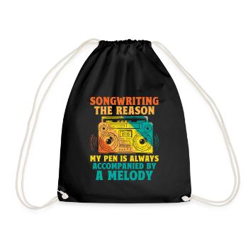 Musician Songwriter Singer Musician Music Music Pr - Drawstring Bag - black - Front