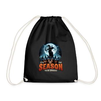 Scaredy Cat No Treats Just Halloween Tricks - Drawstring Bag - black - Front