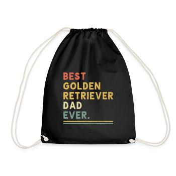 Best Golden Retriever Dad Ever Golden Retrievers G - Drawstring Bag - black - Front