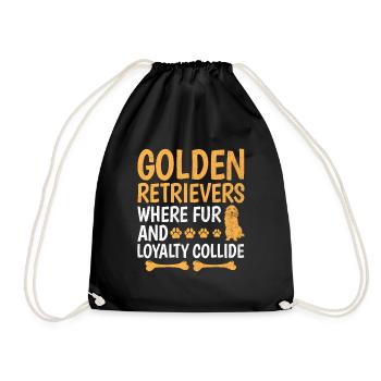 Golden Retrievers où la fourrure et la loyauté entrent en collision GR - Sac de sport léger - noir - Devant