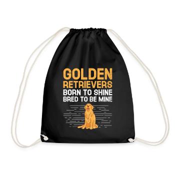 Golden Retrievers Born To Shine Bred To Be Mine GR - Drawstring Bag - black - Front