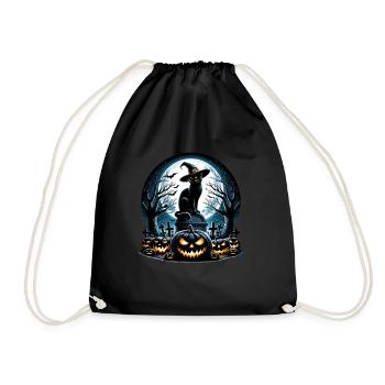 Happy Halloween, Scaredy Cat - Drawstring Bag - black - Front