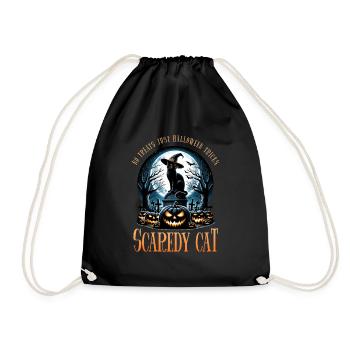 Joyeux Halloween, chat effrayé - Sac de sport léger - noir - Devant