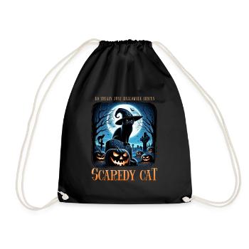 Joyeux Halloween, chat effrayé - Sac de sport léger - noir - Devant