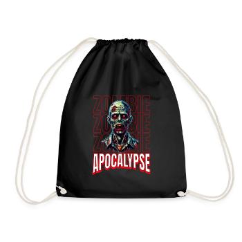 Zombie-Apokalypse-Fröhliches Halloween-Kunstwerk - Turnbeutel - Schwarz - Vorne