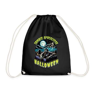 Zombie Apocalypse Happy Halloween - Drawstring Bag - black - Front