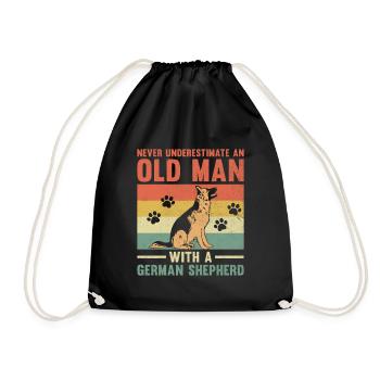 Ne sous-estimez jamais un vieil homme avec un berger allemand - Sac de sport léger - noir - Devant