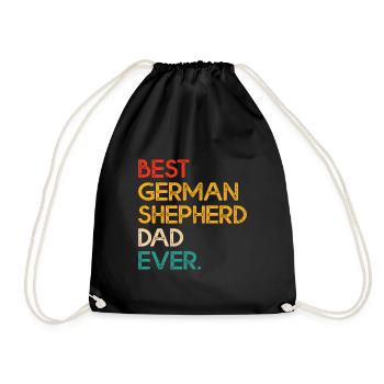 Best German Shepherd Dad Ever GSD Dog Lover - Drawstring Bag - black - Front