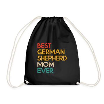 Best German Shepherd Mom Ever GSD Dog Lover - Drawstring Bag - black - Front