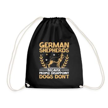 German Shepherds Because People Disappoint Dogs Do - Drawstring Bag - black - Front
