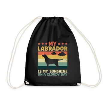 Mein Labrador ist mein Sonnenschein auf einem bewölkten Tag Labrador-Hund - Turnbeutel - Schwarz - Vorne