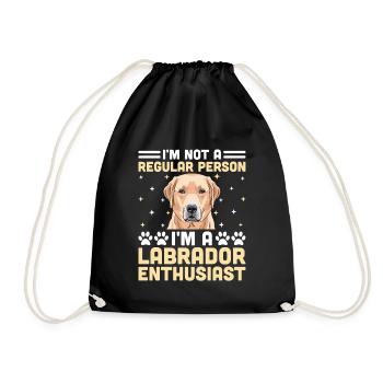 Ich bin kein normaler Mensch, ich bin ein Labrador-Enthusiast - Turnbeutel - Schwarz - Vorne