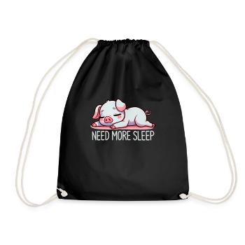 Need More Sleep Funny Pig Farm - Drawstring Bag - black - Front