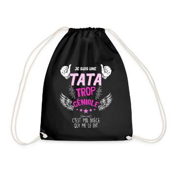 Tante zu tolles Geschenk von einer Nichte - Turnbeutel - Schwarz - Vorne