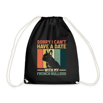 Désolé, je ne peux pas avoir de rendez-vous avec mon bouledogue français F - Sac de sport léger - noir - Devant