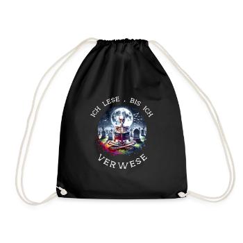 Reading is my hobby - Drawstring Bag - black - Front
