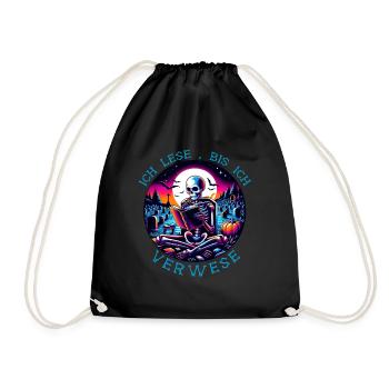 Reading is my hobby - Drawstring Bag - black - Front
