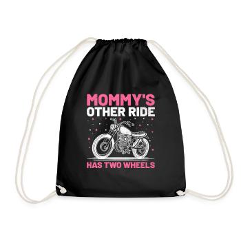 Mommy's Other Ride hat einen zweirädrigen Motorradmotor - Turnbeutel - Schwarz - Vorne