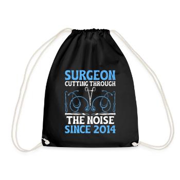 Surgeon Cutting Through The Noise Since 2014 Surge - Drawstring Bag - black - Front