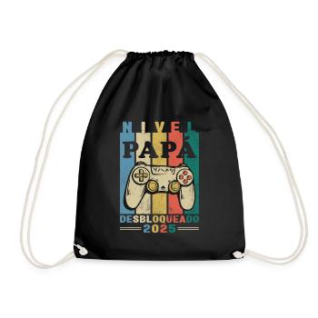 Dad 2025 Internship Funny Future Dad - Drawstring Bag - black - Front
