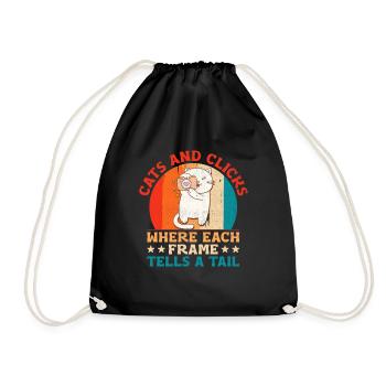 Cat Photographers Cat Lovers Photograpy Cats Photo - Drawstring Bag - black - Front