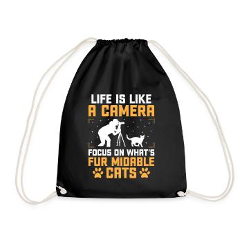 Cat Photographers Cat Lovers Photograpy Cats Photo - Drawstring Bag - black - Front