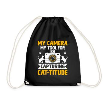 Cat Photographers Cat Lovers Photograpy Cats Photo - Drawstring Bag - black - Front